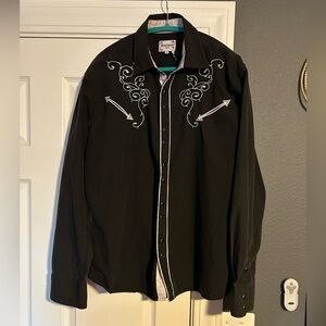 Vintage Ace of Diamonds Women’s Santa Fe Style Western Shirt With Pearl Snaps
